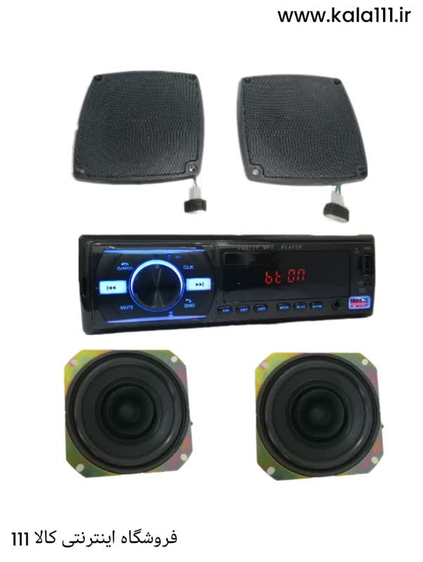 پک سیستم صوتی کامل ضبط و باند پخش و چهار عدد بلندگو عقب و جلو باند فابریکی پراید صبا 111 131 132 141 پراید هاچ بک سایپا