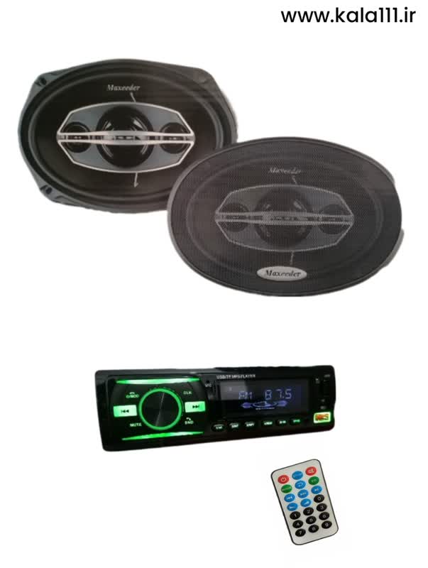 مجموعه ضبط بلوتوثی و یک جفت بلندگو بیضی خربزه ای باند و پخش حرفه ای ضبط و باند ماشین مدل پراید صبا 131 141 111 هاچبک 132